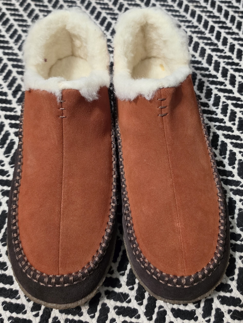 Sorel Men's Rust Suede Shearling-Lined Slip-Ons